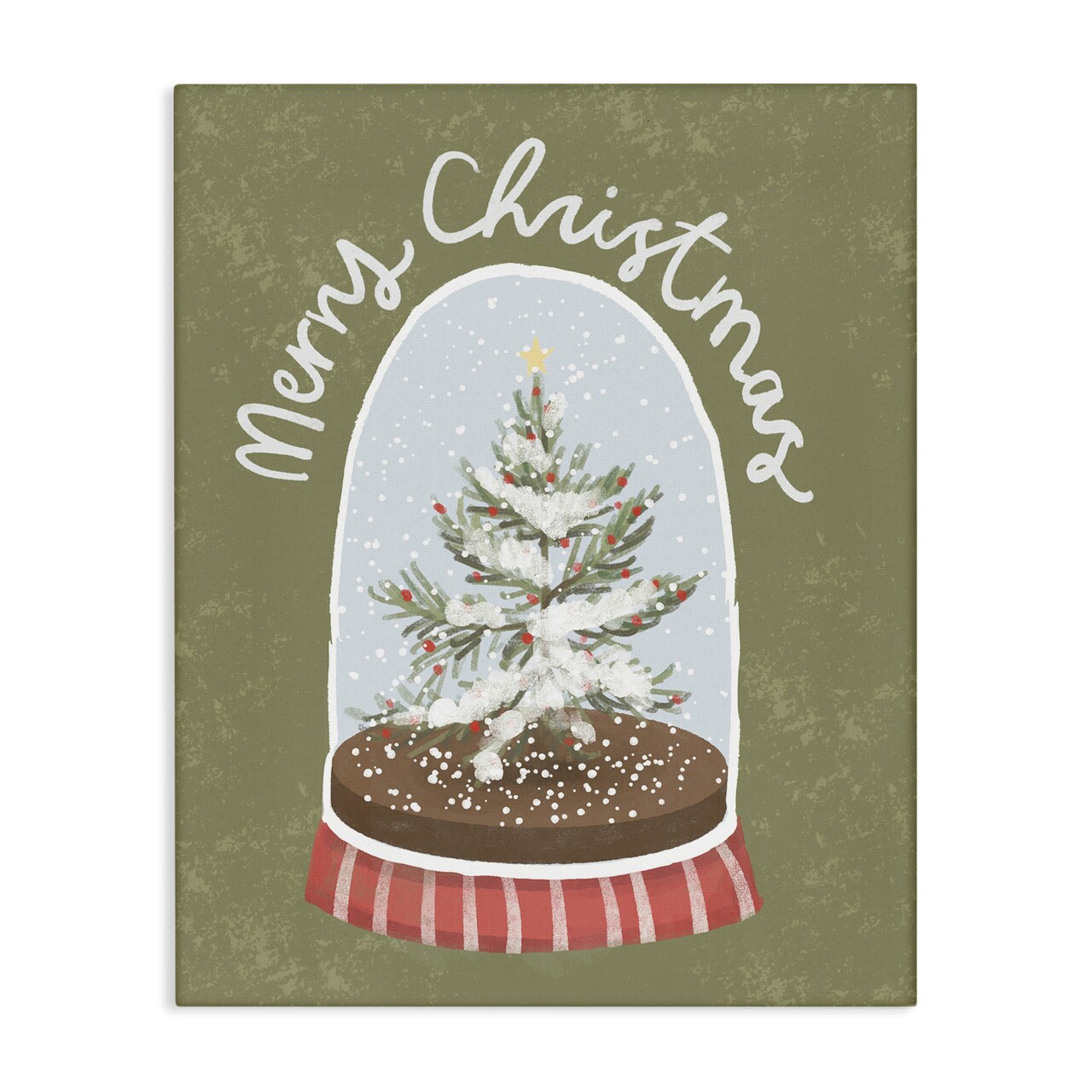 Stupell Industries Merry Christmas Snow Globe Canvas Wall Art, design by Sadie Harper